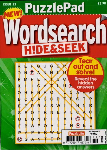 Puzzlelife Puzzlepad Wordsearch Hide &amp; Seek Magazine