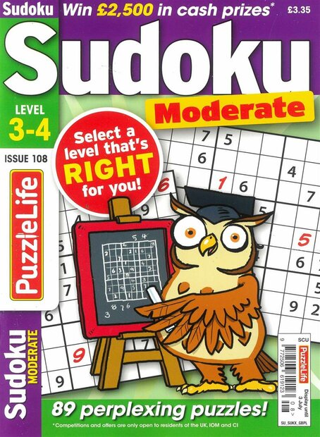 Puzzlelife Sudoku Moderate 3-4 Magazine