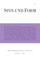Sinn und Form (Alemão) 1